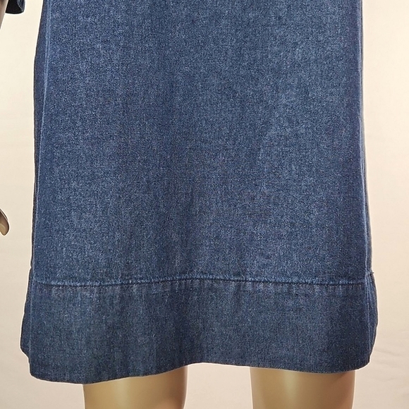 DRAPER JAMES Chambray Ruffle Shift Dress Size 2 - Picture 5 of 15